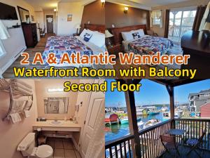 a bedroom and an apartment room with a balcony at The Inn at Fisherman's cove in Halifax