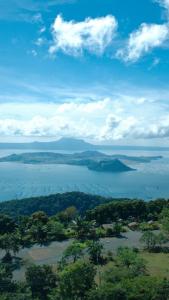 an aerial view of a large body of water at Stunning Taal View Staycation in Tagaytay in Tagaytay
