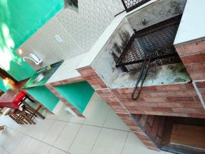 an overhead view of a building with a swimming pool at Casa Alter do Chão Natureza in Alter do Chao