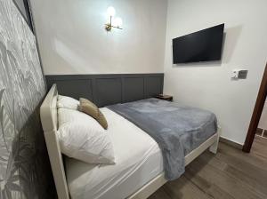 Postel nebo postele na pokoji v ubytování Beach Apartment Villas Jubey, Emotion access