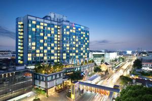 Pemandangan umum Jakarta atau pemandangan kota yang diambil dari hotel