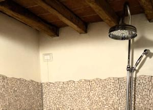 a shower in a bathroom with a shower curtain at Tuscany Home-Casoli in Casoli +37 photos
