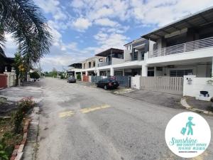 an empty street in front of houses at sunshine bnb concept service in Ipoh