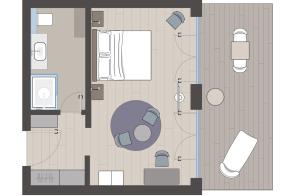 曼克瑪肖的住宿－法爾豪斯酒店，房屋的平面图