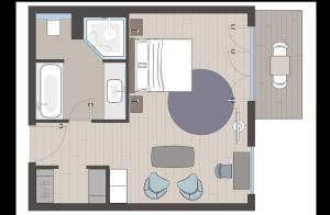 Plan eines Parkplatzes mit Autos in der Unterkunft Hotel Fährhaus in Munkmarsch