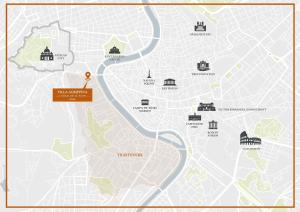 une carte de la ville de philadelphia avec ses attractions dans l'établissement Villa Agrippina Gran Meliá – The Leading Hotels of the World, à Rome