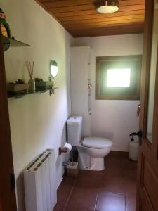 baño con aseo blanco en una habitación en CASA DA LOAIRA, en Quiroga