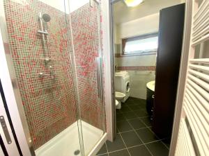 een badkamer met douche en toilet bij Red House in Monfalcone +6 foto's