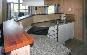 Spodsbjergにある3 Bedroom Cozy Home In Rudkbingのキッチン(シンク、カウンタートップ付)