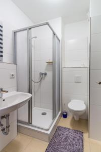 Koupelna v ubytování Pension für Monteure in Leipzig