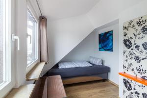 Postel nebo postele na pokoji v ubytování Pension für Monteure in Leipzig