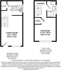 two diagrams of a floor plan of a house at Farnborough - Lovely 1 Bedroom House in Blackwater
