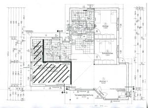 a floor plan of a house with drawings at Ferienwohnung Skandianvian Sol in Zinnowitz