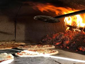 - un groupe de pizzas cuites dans un four en briques dans l'établissement Villa Tosca - Volterra, Tuscany, à Montelopio