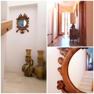 un collage de fotos con espejo y jarrones en Casa Marisa Villa Vacanza en Castellana Grotte