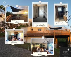 un collage de fotos de una casa en Maison vue mer La Réunion, en Saint-Joseph