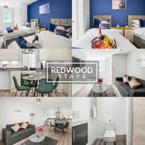 Restorāns vai citas vietas, kur ieturēt maltīti, naktsmītnē Quality 1 Bed 1 Bath Apartments For Contractors By REDWOOD STAYS