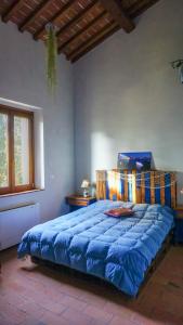 1 dormitorio con 1 cama azul en una habitación en Seme di Luna en Canneto