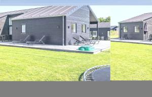 two pictures of a house and a yard with a house at Four-Bedroom Holiday Home In Haderslev in Haderslev