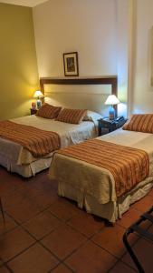 薩爾塔的住宿－德爾維諾精品酒店，一间酒店客房,房间内设有两张床