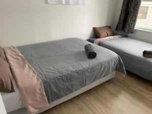 מיטה או מיטות בחדר ב-Your Home in Rotorua 3 Frank Street