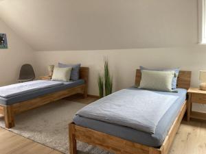 1 Schlafzimmer mit 2 Betten in einem Zimmer in der Unterkunft Holiday home Heinrich in Kappeler Niederstrich