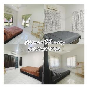 a bedroom with two beds and a living room at Rahmani Homestay in Kota Kinabalu