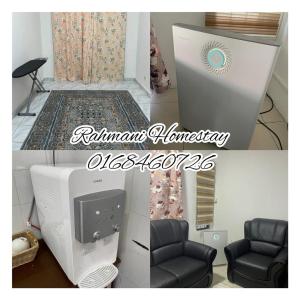 a room with a tv and a couch and a chair at Rahmani Homestay in Kota Kinabalu