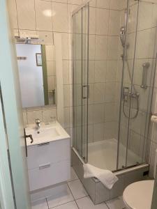 Koupelna v ubytování Hotel Monika