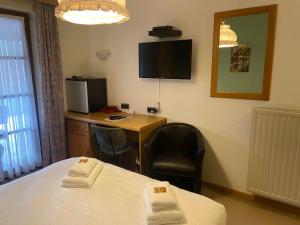 TV a/nebo společenská místnost v ubytování Hotel Monika