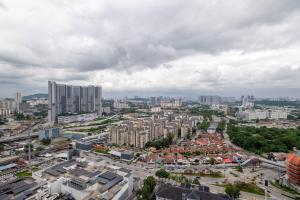 an aerial view of a city with tall buildings at Muji Home Lavile KL Sunway Velocity 双威永乐城中文房东Pool in Kuala Lumpur