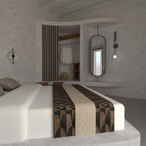 1 dormitorio con 1 cama grande en Fos Collection Villas & Residences, en Platis Yialos Sifnos