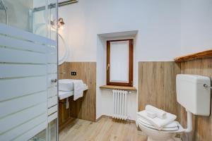 a bathroom with a toilet and a sink at Ortensia Blu Lake And Relax - Happy Rentals in Gignese +27 photos
