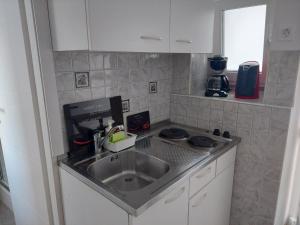 a kitchen with a sink and a counter top at Studio Nikola in Baška +5 photos