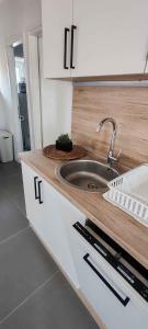 a kitchen with a sink and a counter top at Apartment in Njivice/Insel Krk 27855 in Njivice