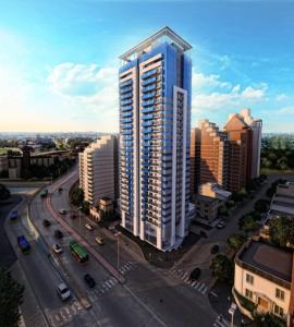 a rendering of a tall building in a city at Apartment Nueva Córdoba in Cordoba