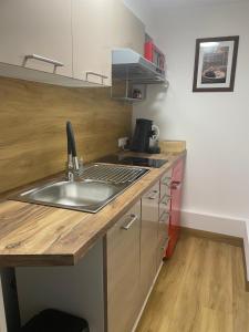 Η κουζίνα ή μικρή κουζίνα στο Ferienwohnung am Entenplatz