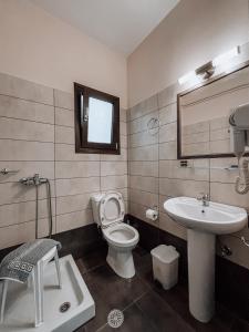 a bathroom with a toilet and a sink at Hotel Eleni in Skopelos Town