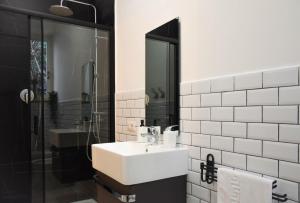 A bathroom at St. Peter Sweets