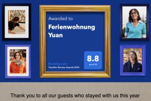 Certifikát, hodnocení, plakát nebo jiný dokument vystavený v ubytování Ferienwohnung Yuan