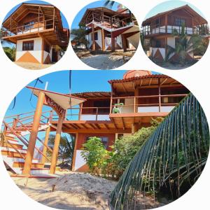 un collage de quatre photos d'une maison dans l'établissement Lia Del Mar, à La Sabrosa