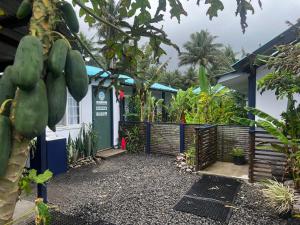 Ein Haus mit einem Tor und einem Haufen Pflanzen in der Unterkunft Island Hopper in Yepan