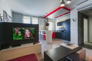 Televízia a/alebo spoločenská miestnosť v ubytovaní RGB studio