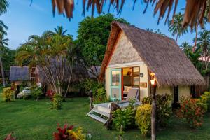 een klein huisje met een rieten dak bij Mango Bay Resort in Namatakula