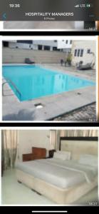 a picture of a swimming pool with a picture of a website at St Theresas apartment Lodge 3 in Lekki