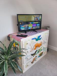 TV at/o entertainment center sa Private room in townhouse near Heathrow & Windsor