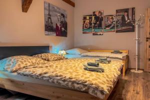 Un pat sau paturi într-o cameră la Apatmnán FelliniHouse