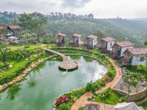 an aerial view of a resort at The Homilá Bảo Lộc - Hill View Bungalow & Glamping in Bao Loc