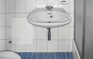 een badkamer met een witte wastafel en een toilet bij Cozy Apartment In Ehrwald With House A Mountain View in Ehrwald