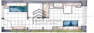 a floor plan of a building with a building at Suites Marilia Apartments - Suite Livorno Holiday Home Group in Livorno
